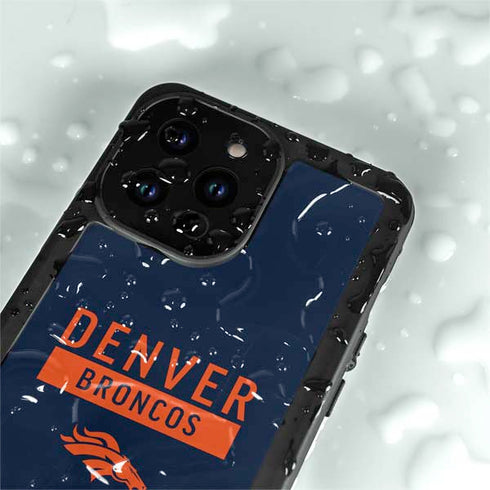 NFL Denver Broncos Blue Performance Series iPhone 15 Pro Waterproof Case